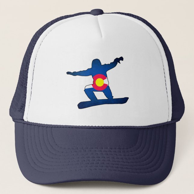 Colorado flag snowboarder trucker hat (Front)