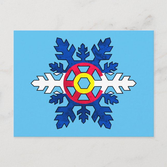 Colorado flag snowflake postcard (Front)