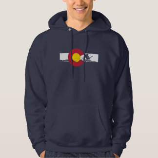 Colorado Flag T-Shirt - Skier - Iron Cross - Rocky Hoodie