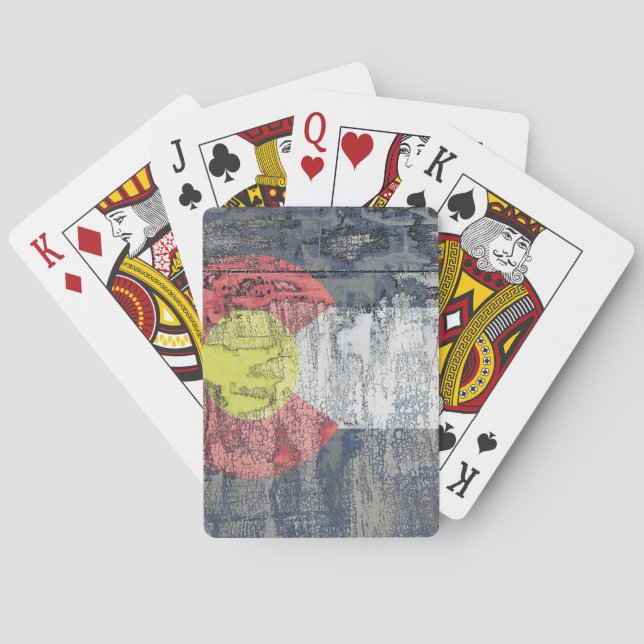 colorado flag textured wall playing cards (Back)