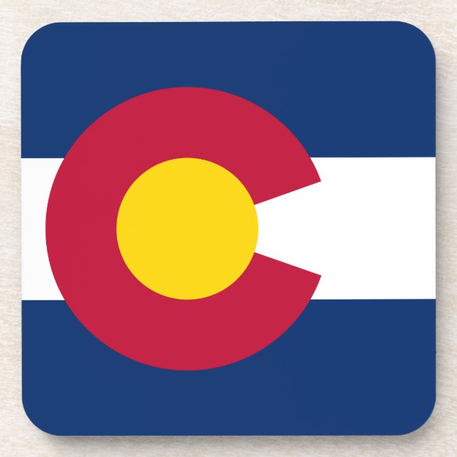 Colorado Flag The Centennial State Beverage Coaste Coaster (Front)