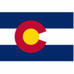 Colorado Flag, The Centennial State, Coloradans Photo Sculpture Magnet<br><div class="desc">The colours in Colorado's flag represent the environmental features of the state. White symbolizes the snow on her mountains,  gold acknowledges the abundant Colorado sunshine,  red represents Colorado's red soil,  and blue is a symbol of her clear blue skies. "this image is Public Domain"</div>