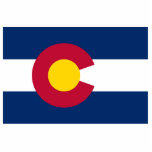 Colorado Flag, The Centennial State, Coloradans Standing Photo Sculpture<br><div class="desc">The colours in Colorado's flag represent the environmental features of the state. White symbolizes the snow on her mountains,  gold acknowledges the abundant Colorado sunshine,  red represents Colorado's red soil,  and blue is a symbol of her clear blue skies. "this image is Public Domain"</div>
