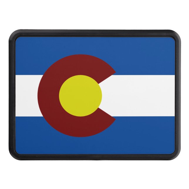 Colorado flag trailer hitch cover (Front)