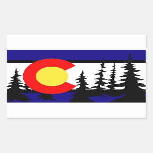 Colorado Flag Tree Silhouette Sticker