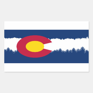 Colorado Flag Treeline Silhouette Sticker
