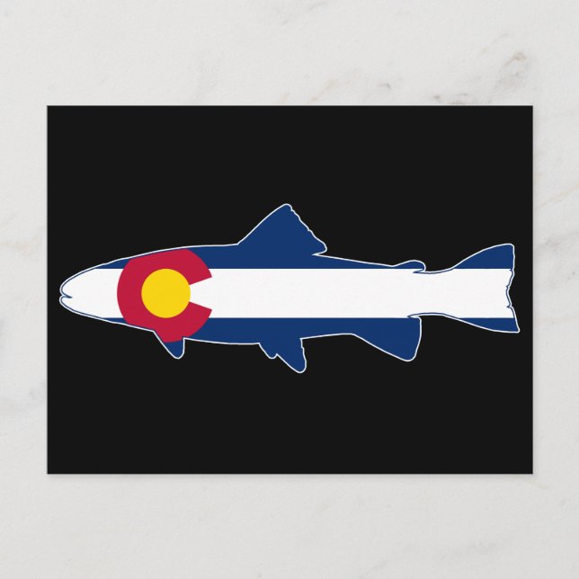 Colorado Flag Trout Fish Postcard (Front)