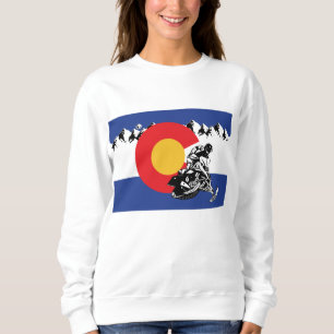 Colorado Flag with a Cool Snowmobiler Sweatshirt