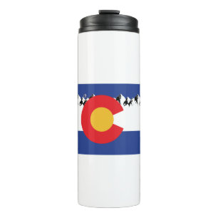 Colorado Flag with Mountains Thermal Tumbler