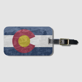 Colorado flag with Pikes Peak Luggage Tag