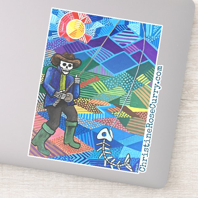 Colorado Fly Fishing, Cool Skull & Skeleton Style (Detail)