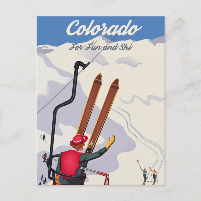 Colorado for Fun and Ski Postcard (Front)