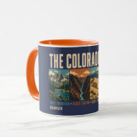 Colorado Four National Park Illustration Vintage