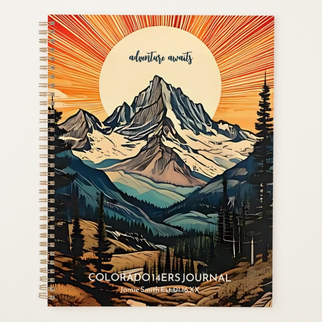 Colorado Fourteener Mountain Art CO 14ers Journal (Devant)