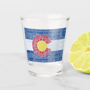 Colorado Fourteeners 14ers State Flag Shot Glass