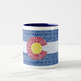 Colorado Fourteeners 14ers State Flag Two-Tone Coffee Mug