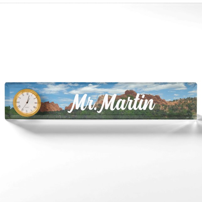 Colorado Garden of the Gods Clock Name Plate (Front)