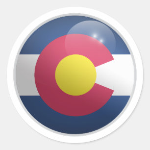 Colorado Glossy Circle Flag Classic Round Sticker