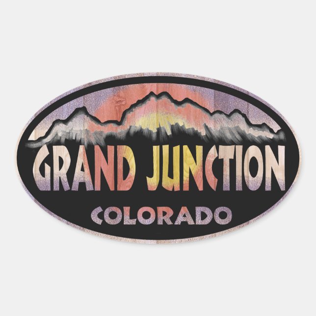 Colorado Grand Junction drapeau oval autocollants (Devant)