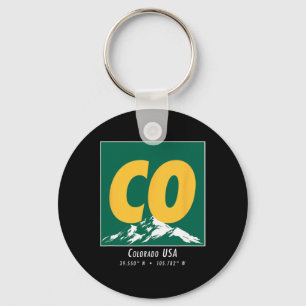 Colorado Hiking And Skiing Co Vintage Mountain Spo Keychain