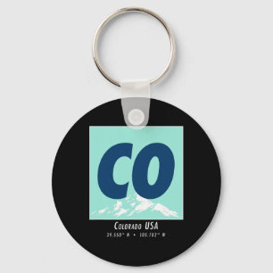 Colorado Hiking And Skiing Co Vintage Mountain Spo Keychain