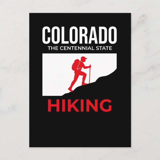 Colorado Hiking – The Centennial State USA Postcard (Front)