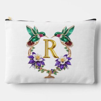 Colorado Hummingbird & Columbine Letter R Wedding Accessory Pouch