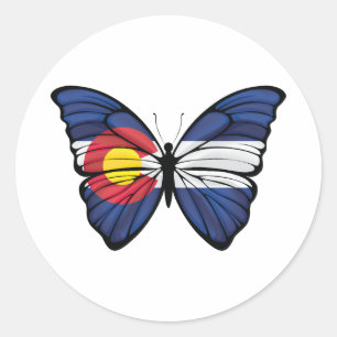 Colorado Hypolimnas Butterfly Classic Round Sticker