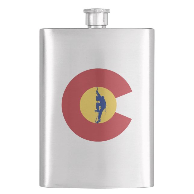 Colorado Ice Climbing Hip Flask (Front)