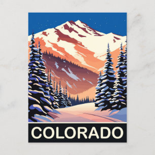 Colorado in Snow, Vintage travel Postcard