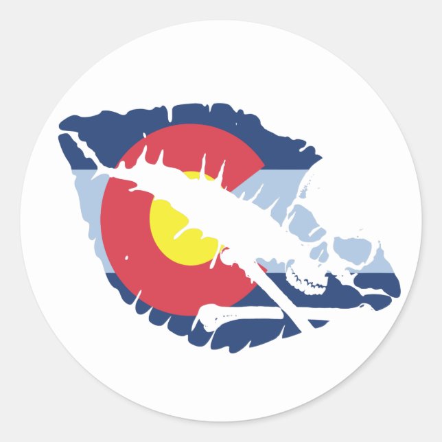 colorado kiss classic round sticker (Front)