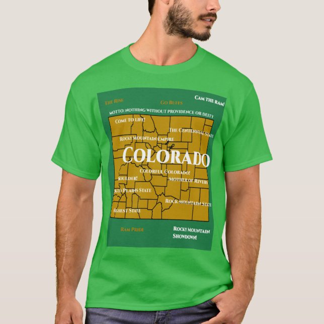 Colorado map design T-Shirt (Front)