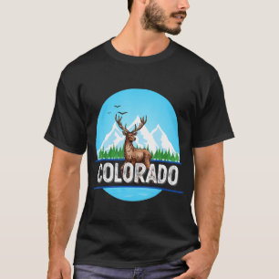 Colorado Mountain Deer Hunter Sunset Vintage Retro T-Shirt