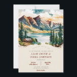 Colorado Mountain Destination Wedding Invitation<br><div class="desc">This wedding invitation features the rocky mountain ridge above an amazing lake landscape filled with trees and greens native to the place.</div>