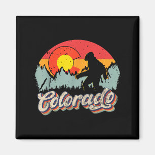 Colorado Mountain Hiking Bigfoot Camng Retro 80s S Magnet