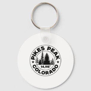 Colorado Mountain Hiking Vintage Pikes Peak Keychain