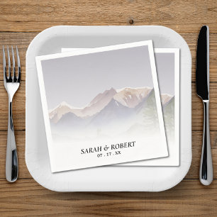 Colorado Mountain Range Wedding Napkin