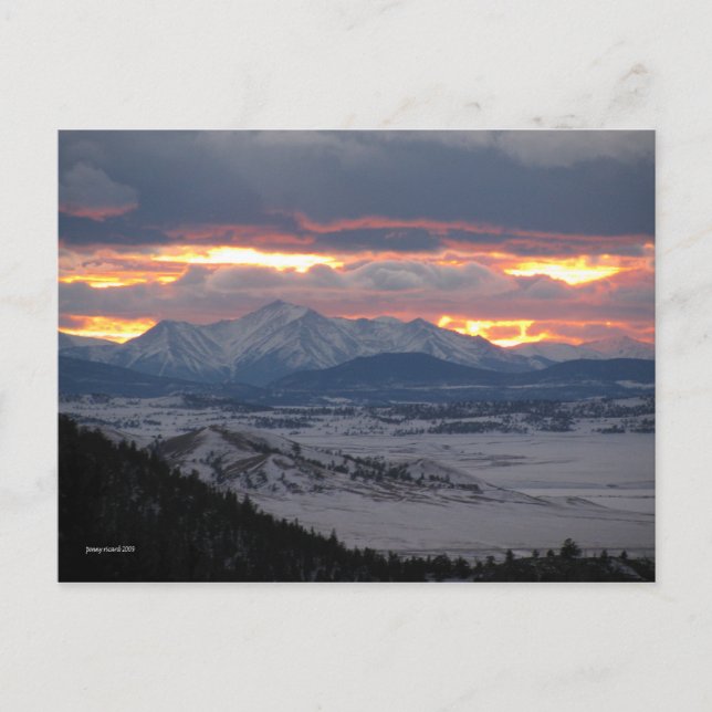 Colorado Mountain Sunset Postcard (Front)