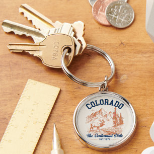 Colorado Mountain The Centennial State Souvenir Keychain