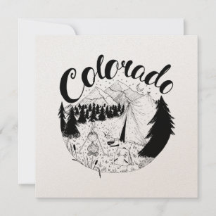 Colorado Mountain Travel Ink Drawing