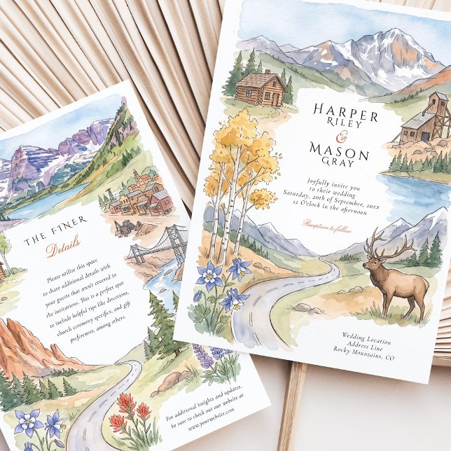 Colorado Mountain Wildflower Frame Wedding Invitation (Creator Uploaded)