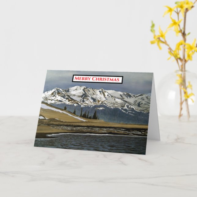Colorado Mountain Winter Snow Card (Yellow Flower)
