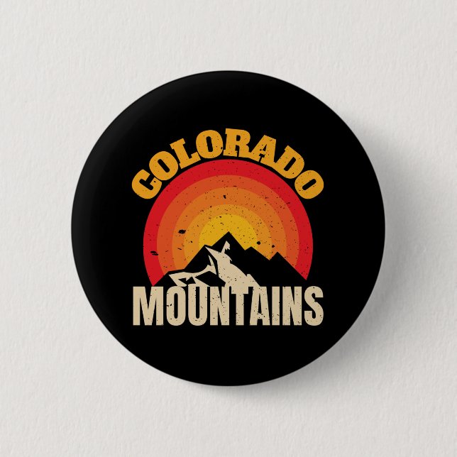 Colorado Mountains 2 Inch Round Button (Front)