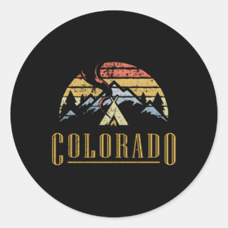 Colorado Mountains Camg Campfire Classic Round Sticker