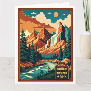 Colorado Mountains Retro Colours Card