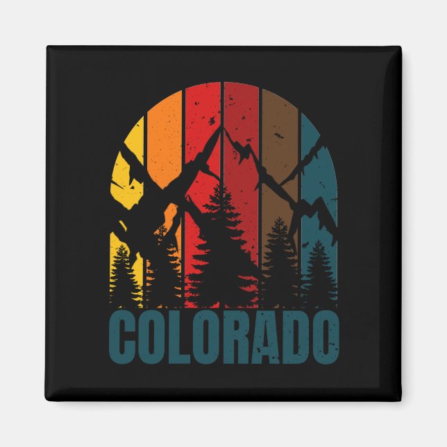 Colorado Mountains Retro Magnet (Front)