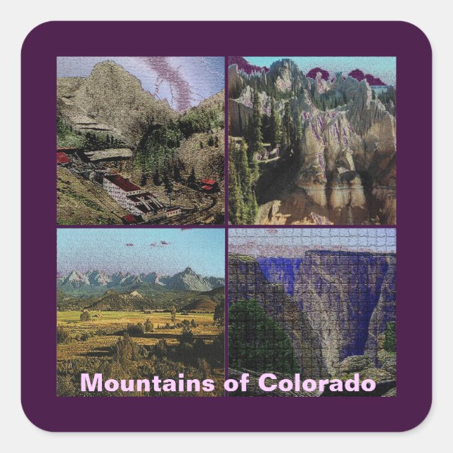 Colorado Mountains Square Sticker (Front)