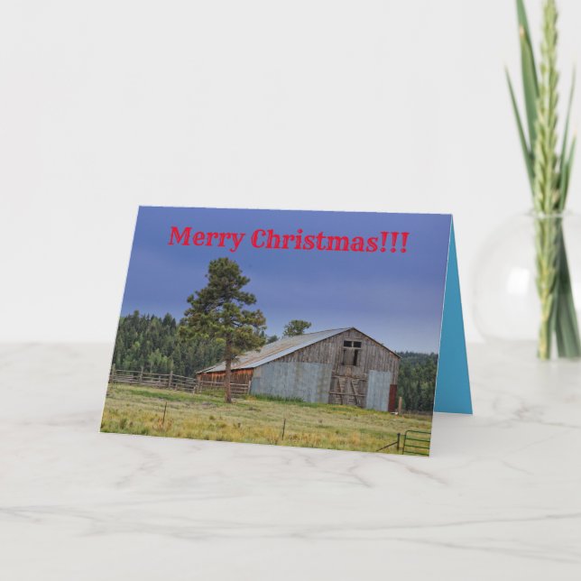 Colorado Old Barn Christmas Card (Front)