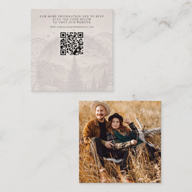Colorado Passport Wedding QR Enclosure Card (Front/Back)