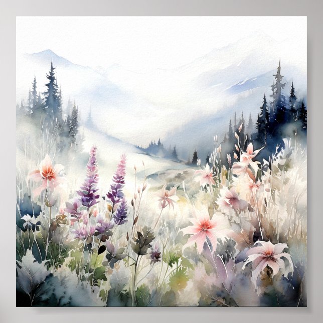 Colorado Paysage Aquarelle Poster (Devant)